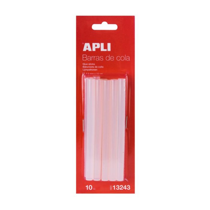 Apli Recambios barras de Cola Termofusible - Ø 7,5 mm x 10 cm - 10 Barras