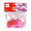 Apli Formas de Corazones Adhesivas de Goma Eva - 52 Formas - Medidas Surtidas - Material Suave y Seguro - Colores Surtidos Purpurina