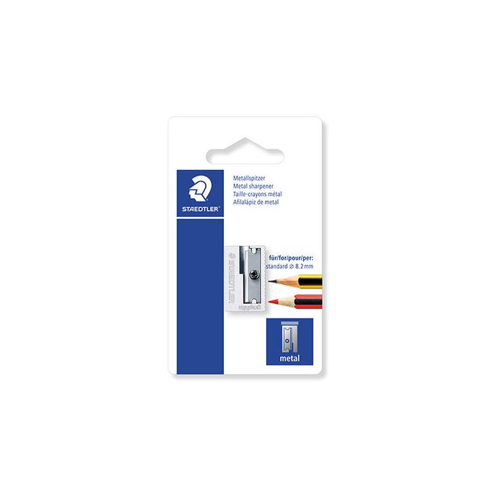 Staedtler 510 10 Sacapuntas Metalico con Cuchilla de Metal - Angulo de Afilado de 23° - 1 Agujero