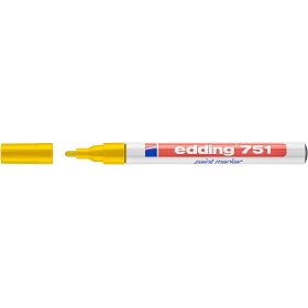 Edding 751 Rotulador Permanente - Punta Redonda - Trazo entre 1 y 2 mm. - Tinta Opaca - Secado Rapido - Color Amarillo