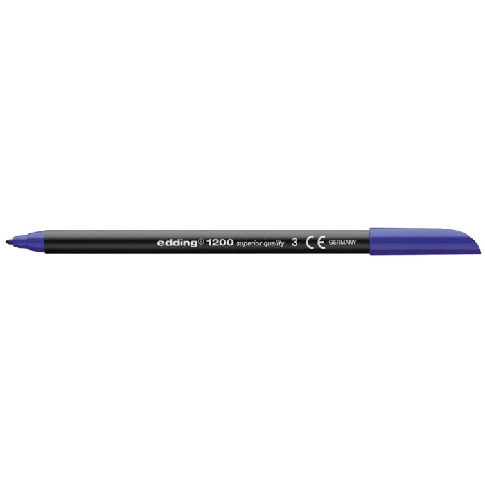 Edding 1200 Rotulador - Punta Redonda - Trazo entre 0.5 y 1 mm. - Tinta con Base de Agua - Color Azul