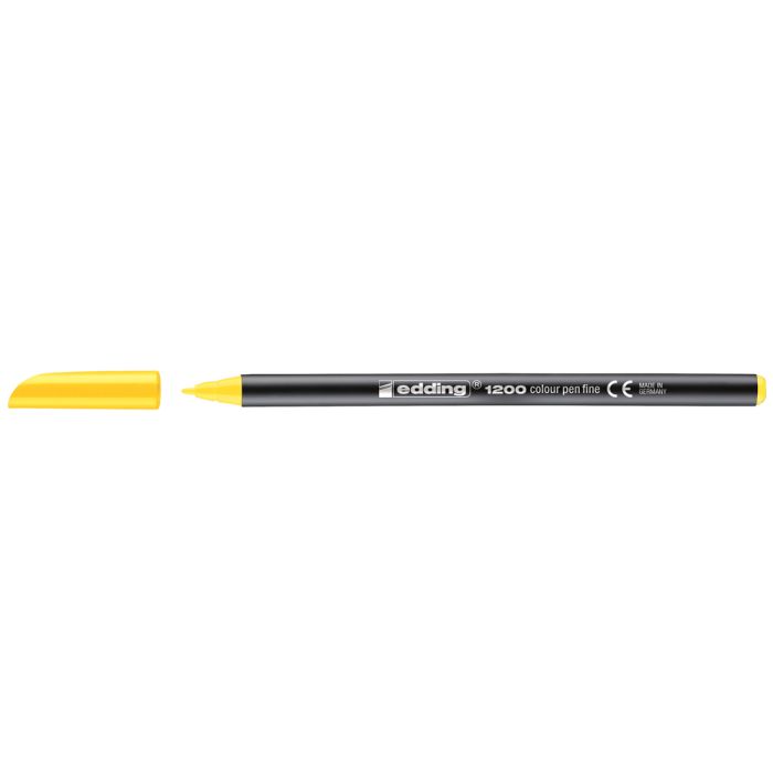 Edding 1200 Rotulador - Punta Redonda - Trazo entre 0.5 y 1 mm. - Tinta con Base de Agua - Color Amarillo