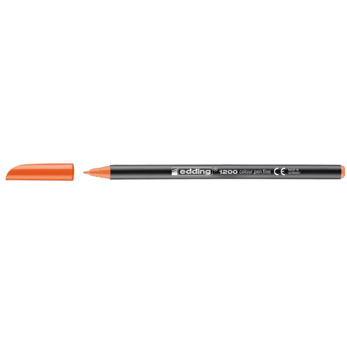Edding 1200 Rotulador - Punta Redonda - Trazo entre 0.5 y 1 mm. - Tinta con Base de Agua - Color Naranja