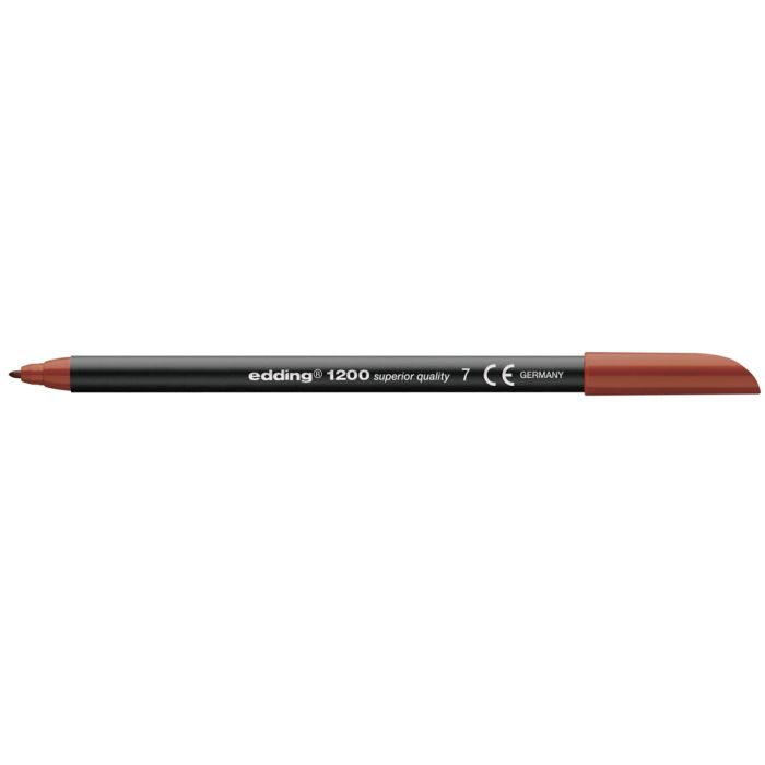 Edding 1200 Rotulador - Punta Redonda - Trazo entre 0.5 y 1 mm. - Tinta con Base de Agua - Color Marron