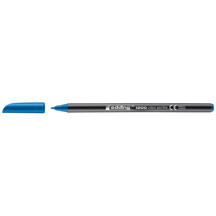 Edding 1200 Rotulador - Punta Redonda - Trazo entre 0.5 y 1 mm. - Tinta con Base de Agua - Color Azul Claro