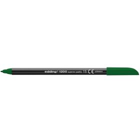 Edding 1200 Rotulador - Punta Redonda - Trazo entre 0.5 y 1 mm. - Tinta con Base de Agua - Color Verde Oliva