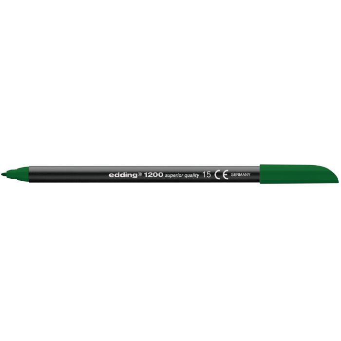 Edding 1200 Rotulador - Punta Redonda - Trazo entre 0.5 y 1 mm. - Tinta con Base de Agua - Color Verde Oliva
