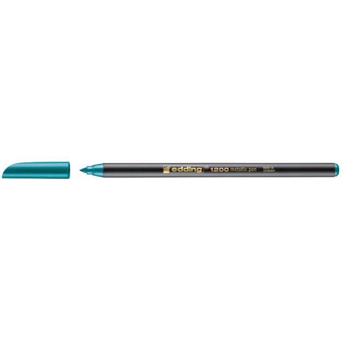 Edding 1200 Rotulador - Punta Redonda - Trazo entre 1 y 3 mm. - Tinta con Base de Agua - Color Verde Metalizado