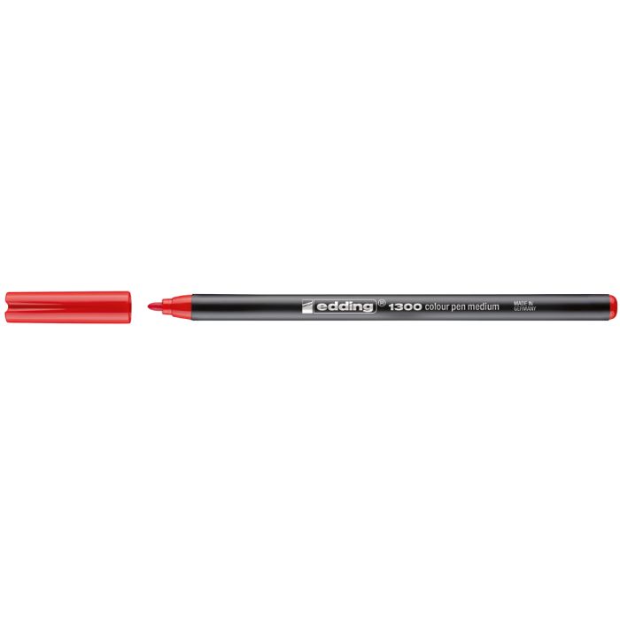 Edding 1300 Rotulador  - Punta Redonda - Trazo 2 mm. - Tinta con Base de Agua - Color Rojo