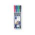 Staedtler Lumocolor 317 Pack de 4 Rotuladores Permanentes - Punta Media Redonda - Trazo 1mm Aprox - Capuchon con Clip - Secado Rapido - Colores Surtidos