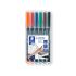 Staedtler Lumocolor 317 Pack de 6 Rotuladores Permanentes - Punta Media Redonda - Trazo 1mm Aprox - Capuchon con Clip - Secado Rapido - Colores Surtidos