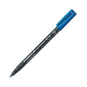 Staedtler Lumocolor 317 Rotulador Permanente - Punta Media Redonda - Trazo 1mm Aprox - Capuchon con Clip - Secado Rapido - Color Azul