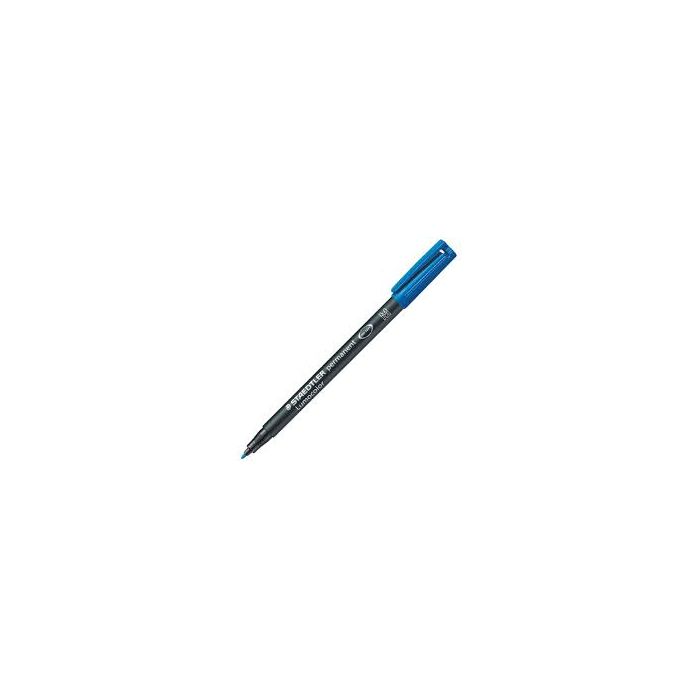 Staedtler Lumocolor 317 Rotulador Permanente - Punta Media Redonda - Trazo 1mm Aprox - Capuchon con Clip - Secado Rapido - Color Azul