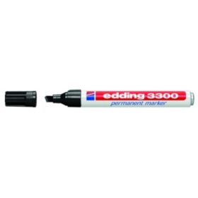 Edding 3300 Rotulador Permanente - Punta Biselada - Trazo entre 1 y 5 mm. - Tinta Casi Inodora - Secado Rapido - Color Negro