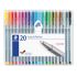 Staedtler Triplus Fineliner 334 Pack de 20 Rotuladores de Punta Fina - Trazo 0.3 mm Aprox - Tinta Base de Agua - Colores Surtidos