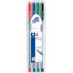 Staedtler Triplus Fineliner 334 Pack de 4 Rotuladores de Punta Fina - Trazo 0.3 mm Aprox - Tinta Base de Agua - Colores Surtidos