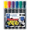 Staedtler Lumocolor 350 Pack de 6 Rotuladores Permanentes - Punta Biselada - Colores Surtidos