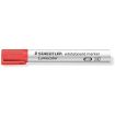 Staedtler Lumocolor 351 Rotulador para Pizarra - Punta Redonda - Trazo 2mm - Capuchon con Clip - Color Rojo