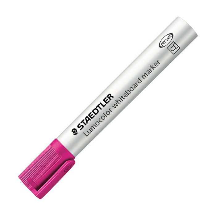 Staedtler Lumocolor 351 Rotulador para Pizarra - Punta Redonda - Trazo 2mm - Capuchon con Clip - Color Rosa