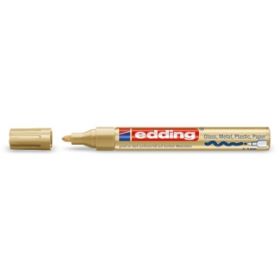Edding 750 Rotulador Permanente - Punta Redonda - Trazo entre 2 y 4 mm. - Tinta Opaca - Secado Rapido - Color Oro