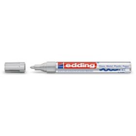 Edding 750 Rotulador Permanente - Punta Redonda - Trazo entre 2 y 4 mm. - Tinta Opaca - Secado Rapido - Color Plata