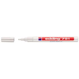 Edding 751 Rotulador Permanente - Punta Redonda - Trazo entre 1 y 2 mm. - Tinta Opaca - Secado Rapido - Color Blanco