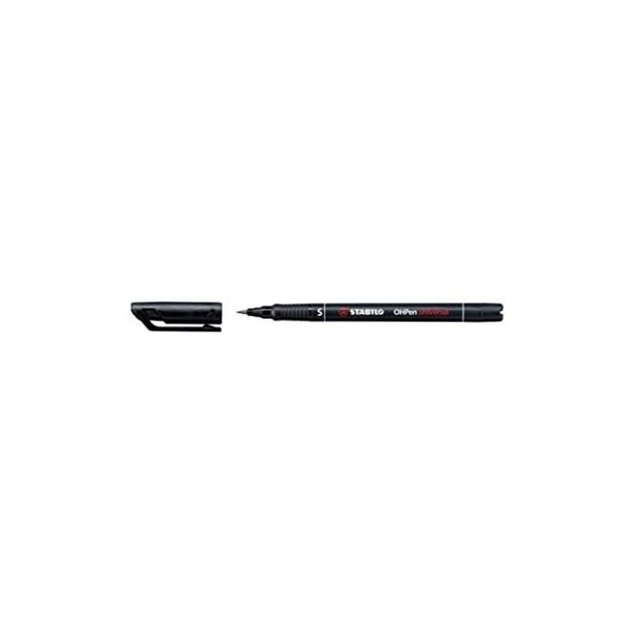 Stabilo OHPen Rotulador Permanente - Punta Superfina - Trazo de 0.4mm - Agarre Antideslizante - Tapon Ventilado - Color Negro