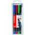Stabilo OHPen Pack de 4 Rotuladores Permanentes - Punta Fina - Trazo de 0.7mm - Agarre Antideslizante - Tapon Ventilado - Colores Surtidos