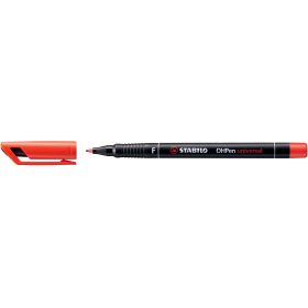 Stabilo OHPen Rotulador Permanente - Punta Fina - Trazo de 0.7mm - Agarre Antideslizante - Tapon Ventilado - Color Rojo
