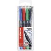 Stabilo OHPen Pack de 4 Rotuladores Permanentes - Punta Media - Trazo de 1mm - Agarre Antideslizante - Tapon Ventilado - Colores Surtidos