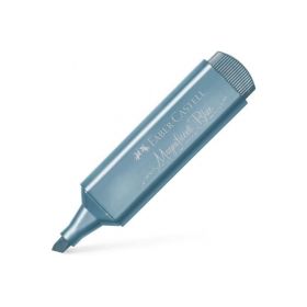 Faber-Castell Rotulador Marcador Fluorescente Textliner 46 - Punta Biselada - Trazo entre 1.2mm y 5mm - Tinta con Base de Agua - Color Azul Metalico