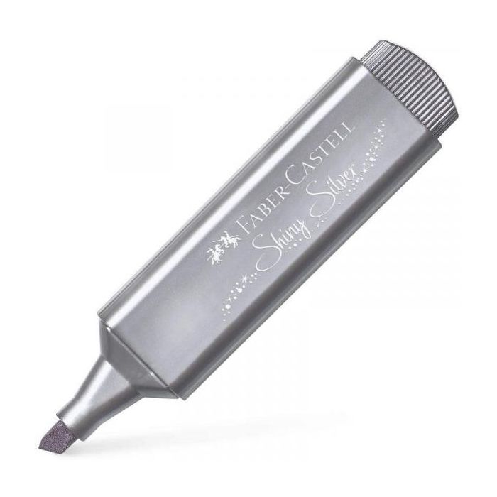 Faber-Castell Rotulador Marcador Fluorescente Textliner 46 - Punta Biselada - Trazo entre 1.2mm y 5mm - Tinta con Base de Agua - Color Plata