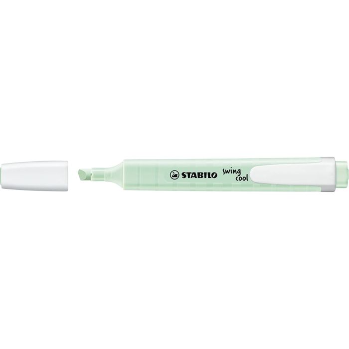 Stabilo Swing Cool Pastel Marcador Fluorescente - Cuerpo Plano - Punta Biselada - Trazo entre 1 y 4mm - Tinta con Base de Agua - Color Pizca de Menta