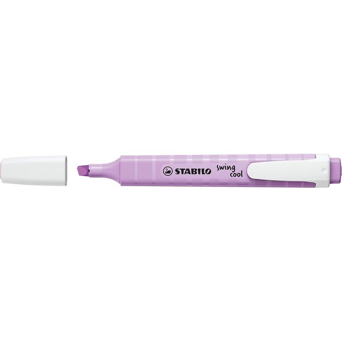 Stabilo Swing Cool Pastel Marcador Fluorescente - Cuerpo Plano - Punta Biselada - Trazo entre 1 y 4mm - Tinta con Base de Agua - Color Brisa Violeta