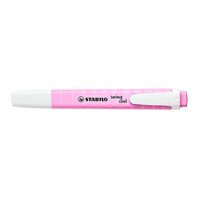 Stabilo Swing Cool Pastel Marcador Fluorescente - Cuerpo Plano - Punta Biselada - Trazo entre 1 y 4mm - Tinta con Base de Agua - Antisecado - Color Fucsia Helado