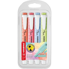 Stabilo Swing Cool Pastel Pack de 6 Marcadores Fluorescentes - Cuerpo Plano - Punta Biselada - Trazo entre 1 y 4mm - Tinta con Base de Agua - Colores Surtidos