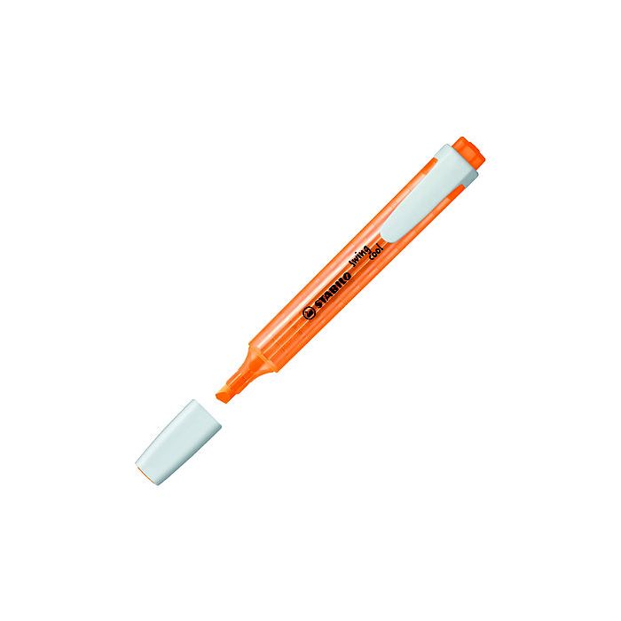 Stabilo Swing Cool Marcador Fluorescente - Cuerpo Plano - Punta Biselada - Trazo entre 1 y 4mm - Tinta con Base de Agua - Antisecado - Color Naranja