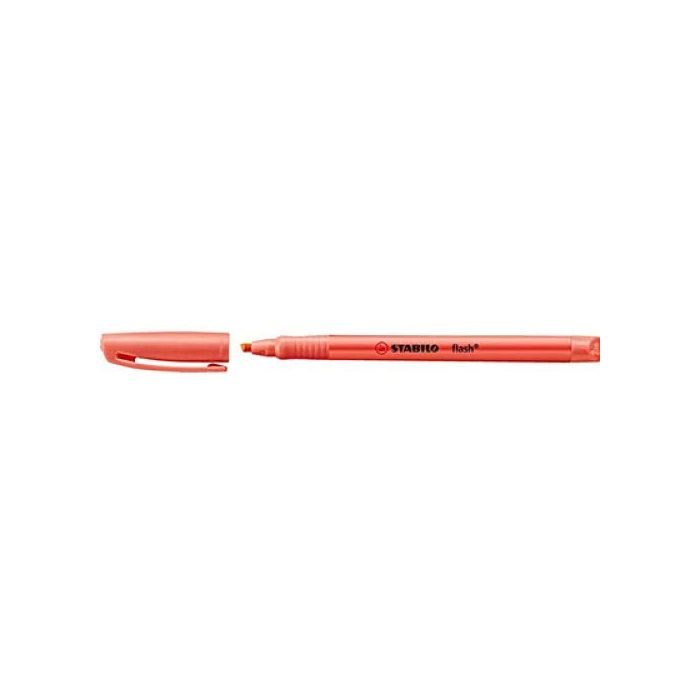 Satabilo Flash Marcador Fluorescente - Tamaño Bolsillo - Trazo de 1 y 3.5mm - Tinta con Base de Agua - Color Rojo