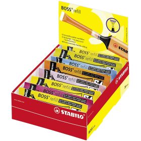 Stabilo Boss 70 Pack de 20 Recargas de 3ml para Marcador Fluorescente - Tinta con Base de Agua - Colores Surtidos