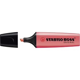 Stabilo Boss 70 Pastel Marcador Fluorescente - Trazo entre 2 y 5mm - Recargable - Tinta con Base de Agua - Color Rojo Coral Meloso