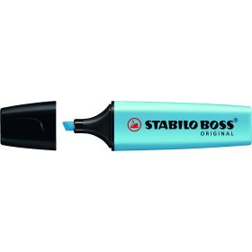 Stabilo Boss 70 Rotulador Marcador Fluorescente - Trazo entre 2 y 5mm - Recargable - Tinta con Base de Agua - Color Azul Fluorescente