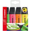 Stabilo Boss 70 Pack de 4 Marcadores Fluorescentes - Trazo entre 2 y 5mm - Recargable - Tinta con Base de Agua - Colores Surtidos