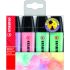 Stabilo Boss 70 Pastel Pack de 4 Rotuladores Marcadores Fluorescentes - Trazo entre 2 y 5mm - Recargable - Tinta con Base de Agua