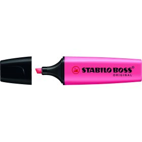 Stabilo Boss 70 Rotulador Marcador Fluorescente - Trazo entre 2 y 5mm - Recargable - Tinta con Base de Agua - Color Rosa Fluorescente