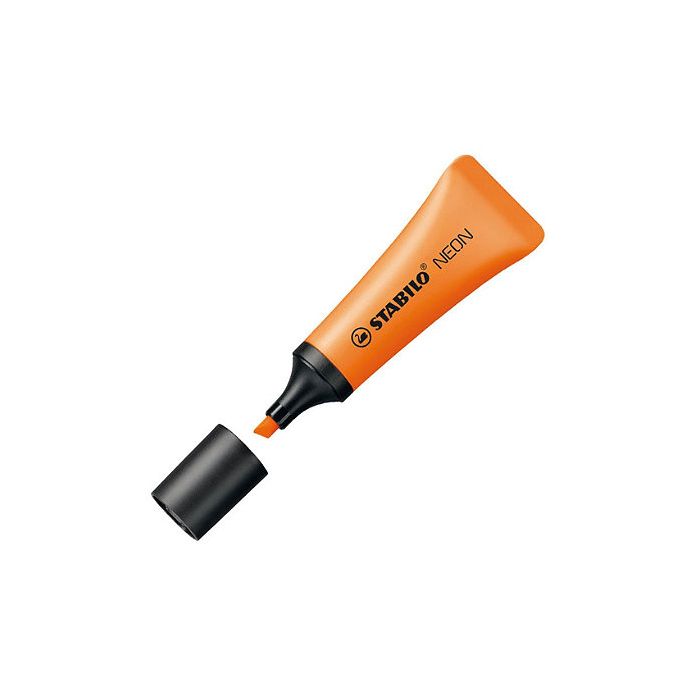 Stabilo Neon 72 Marcador Fluorescente - Trazo entre 2 y 5mm - Tinta con Base de Agua - Cuerpo en Forma de Tubo - Color Naranja