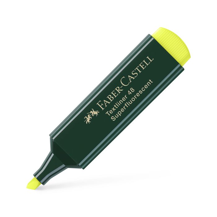 Faber-Castell Rotulador Marcador Fluorescente Textliner 48 - Punta Biselada - Trazo entre 1.2mm y 5mm - Tinta con Base de Agua - Color Amarillo