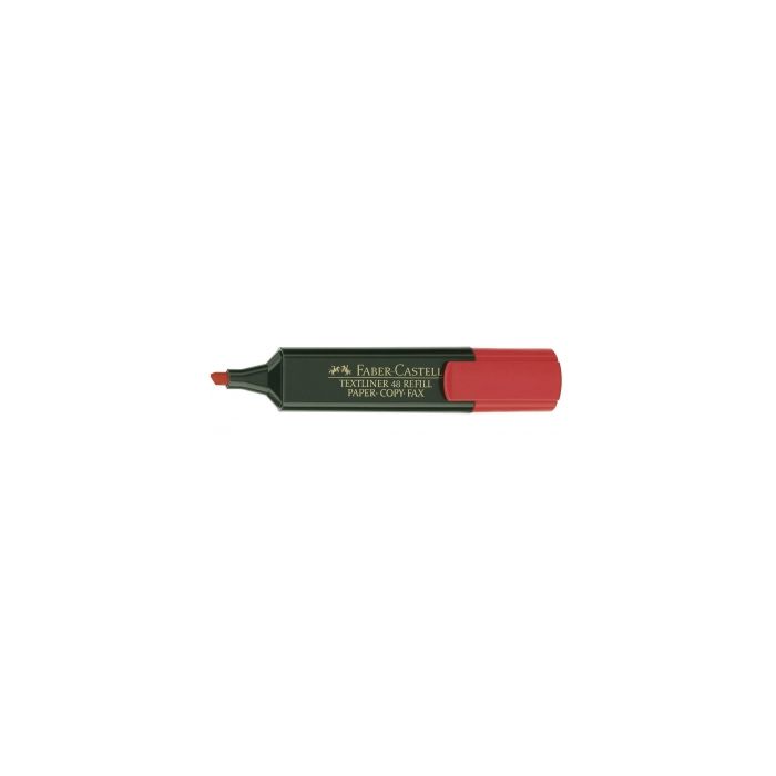 Faber-Castell Rotulador Marcador Fluorescente Textliner 48 - Punta Biselada - Trazo entre 1.2mm y 5mm - Tinta con Base de Agua - Color Rojo