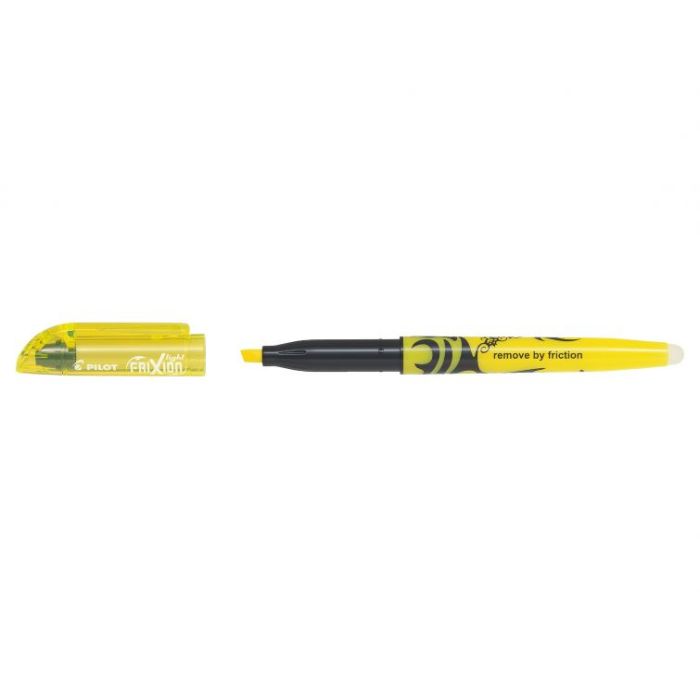 Pilot Rotulador fluorescente borrable Frixion Light - Punta de fibra biselada - Trazo de 1mm / 3.5mm - Color Amarillo