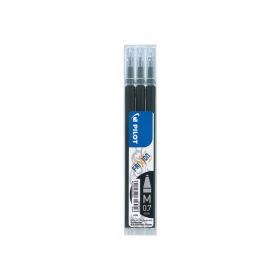 Pilot Recambio de gel borrable para Frixion Ball / Frixion Clicker - Pack de 3 unidades - Punta de bola redonda 0.7mm - Trazo 0.4mm - Color Negro