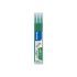 Pilot Recambio de gel borrable para Frixion Ball / Frixion Clicker - Pack de 3 unidades - Punta de bola redonda 0.7mm - Trazo 0.4mm - Color Verde